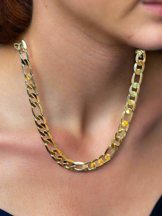 14K 18” Yellow Gold-Filled Figaro Link 12mm Chain c009