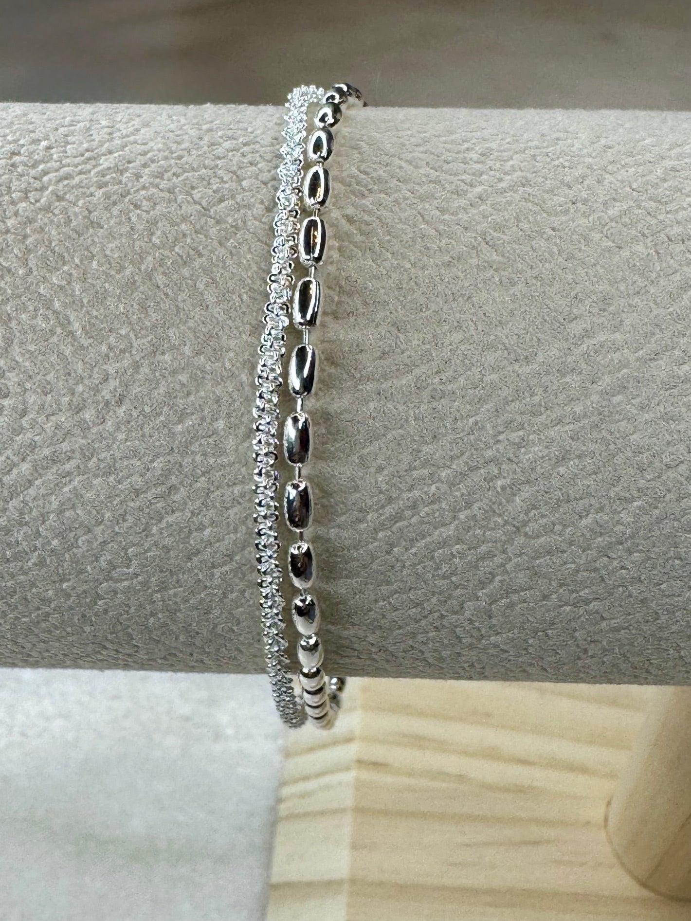 925 Sterling Silver Duel Chain Bracelet